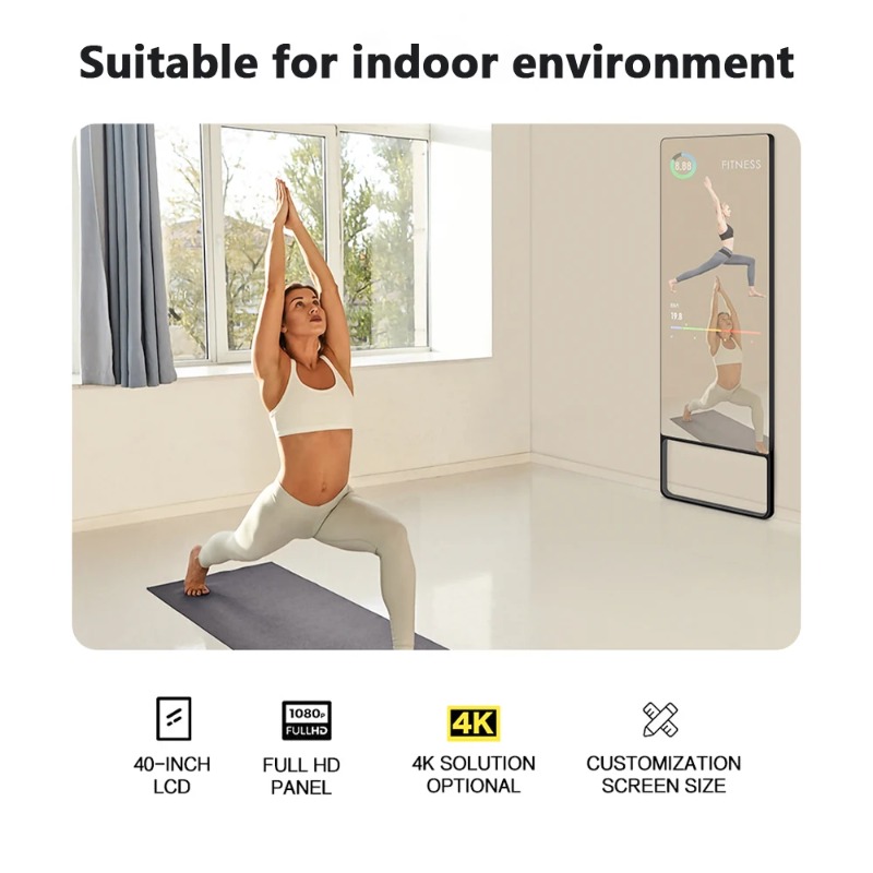 Smart Home Gym Mirror - Cermin Kebugaran Interaktif Virtual Digital dengan