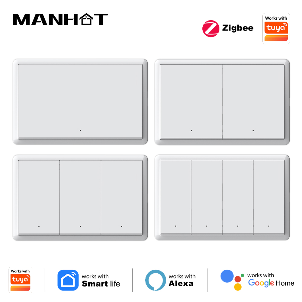 Smart Home Google Assistant - Sakelar Zigbee Pintar Manhot Tanpa Kabel