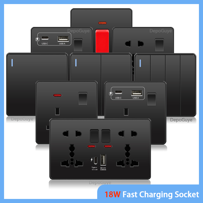 Smart Wall Socket - Soket pengisian daya cepat Universal, soket