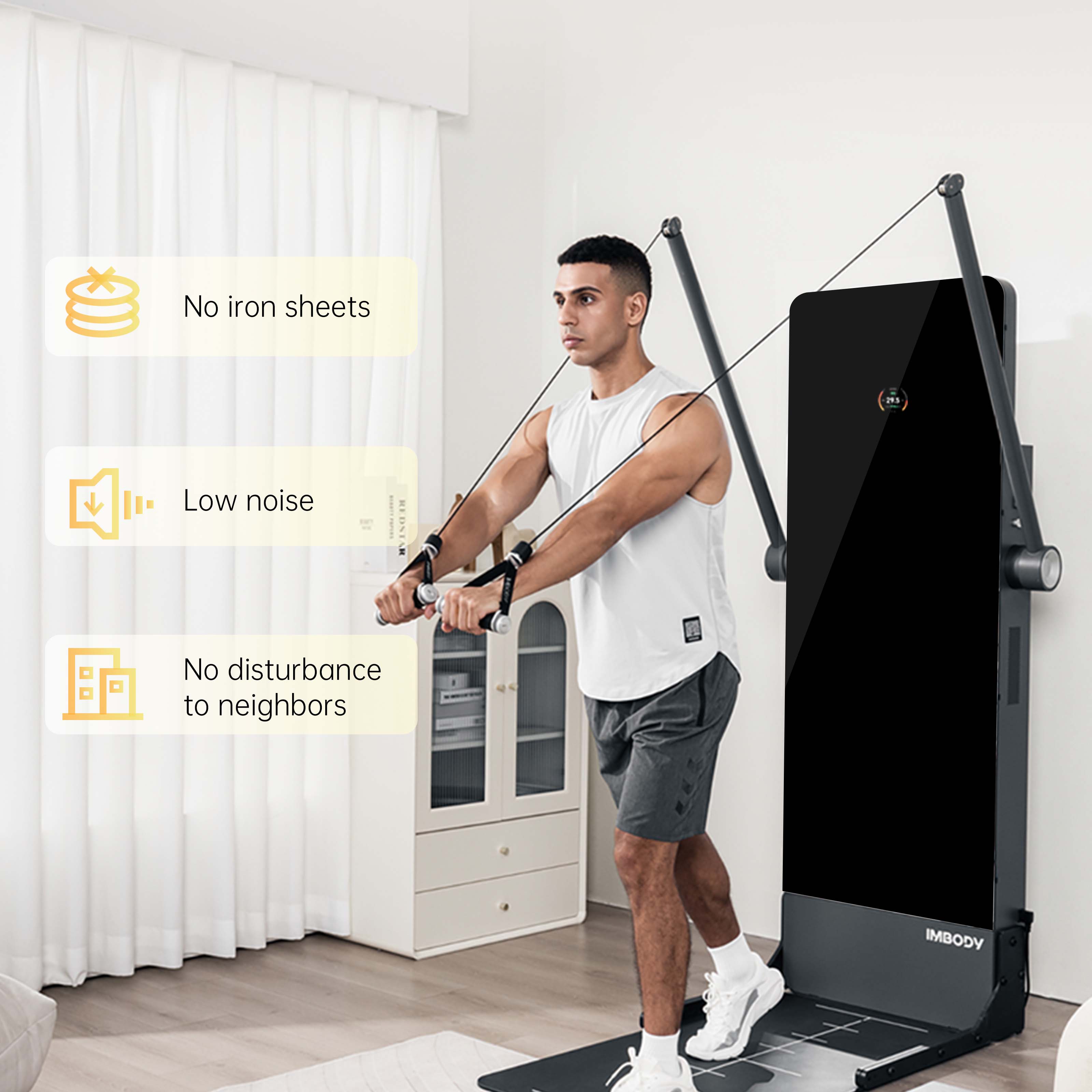 Smart Home Gym Mirror - Peralatan Gym Komersial, Cermin Fitness Pintar,