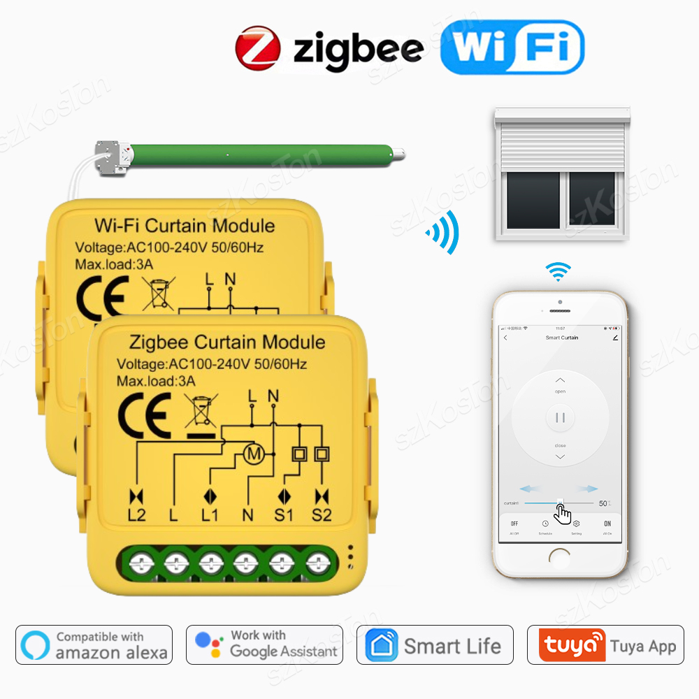 Home Automation Kit - ZigBee Tuya sakelar tirai pintar WiFi,