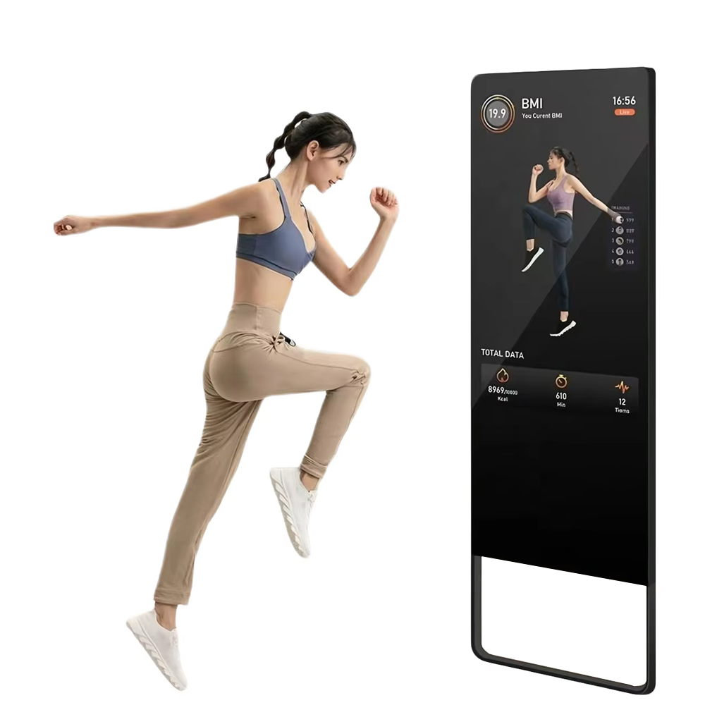 Smart Home Gym Mirror - Cermin Pelatih Pribadi dengan Layar Sentuh,