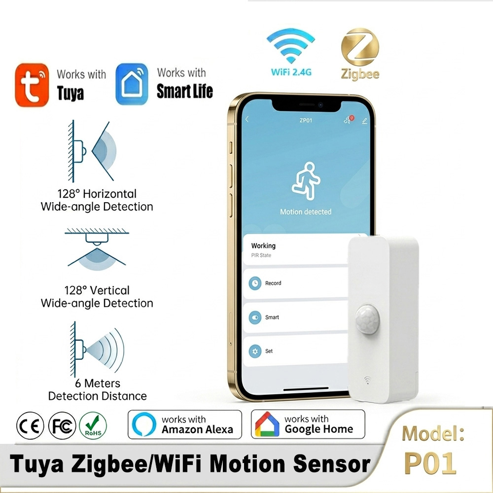 Smart Home Google Assistant - Sensor Gerak PIR Cerdas WiFi Zigbee