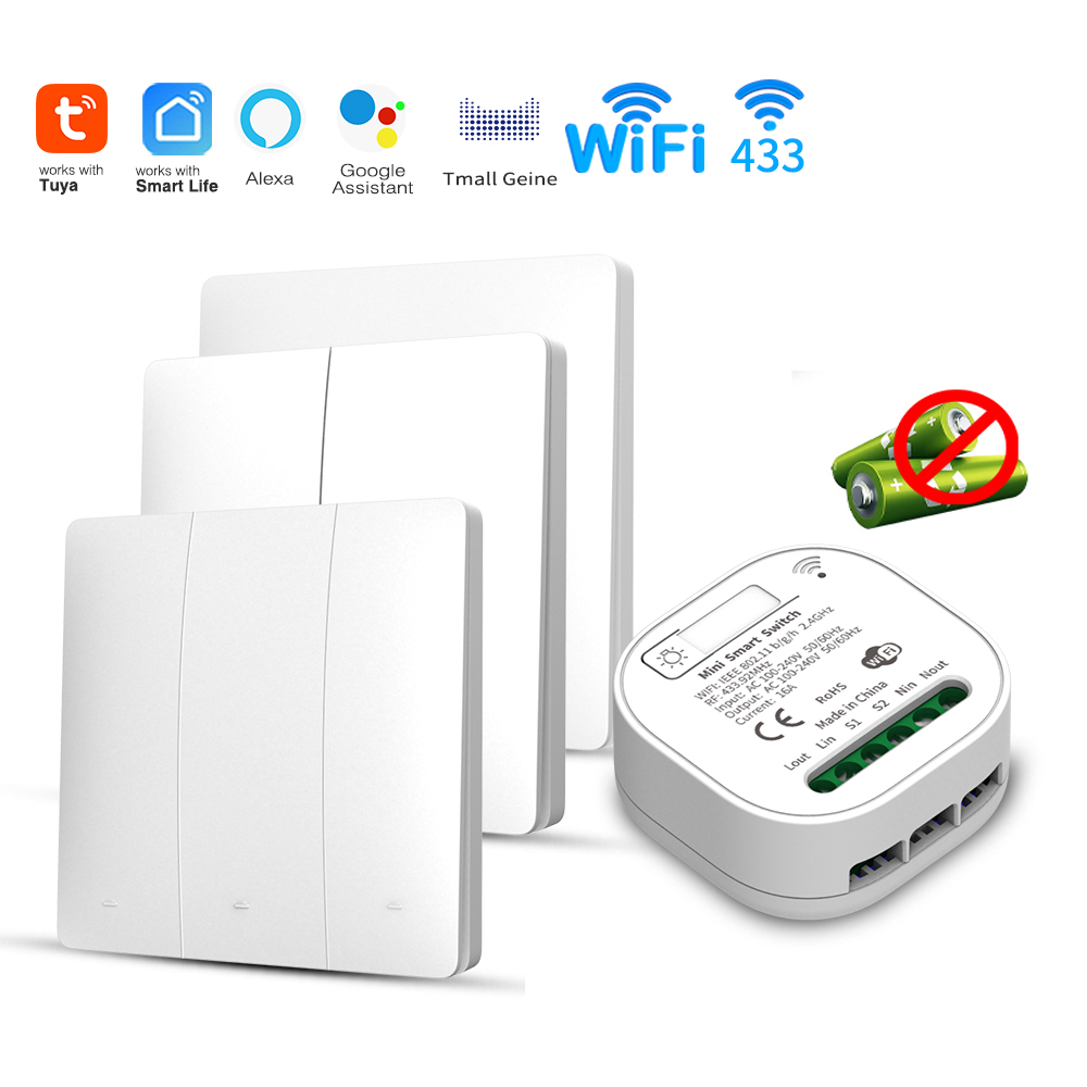 Smart Home Google Assistant - Sakelar Lampu Pintar Tuya WiFi Bertenaga