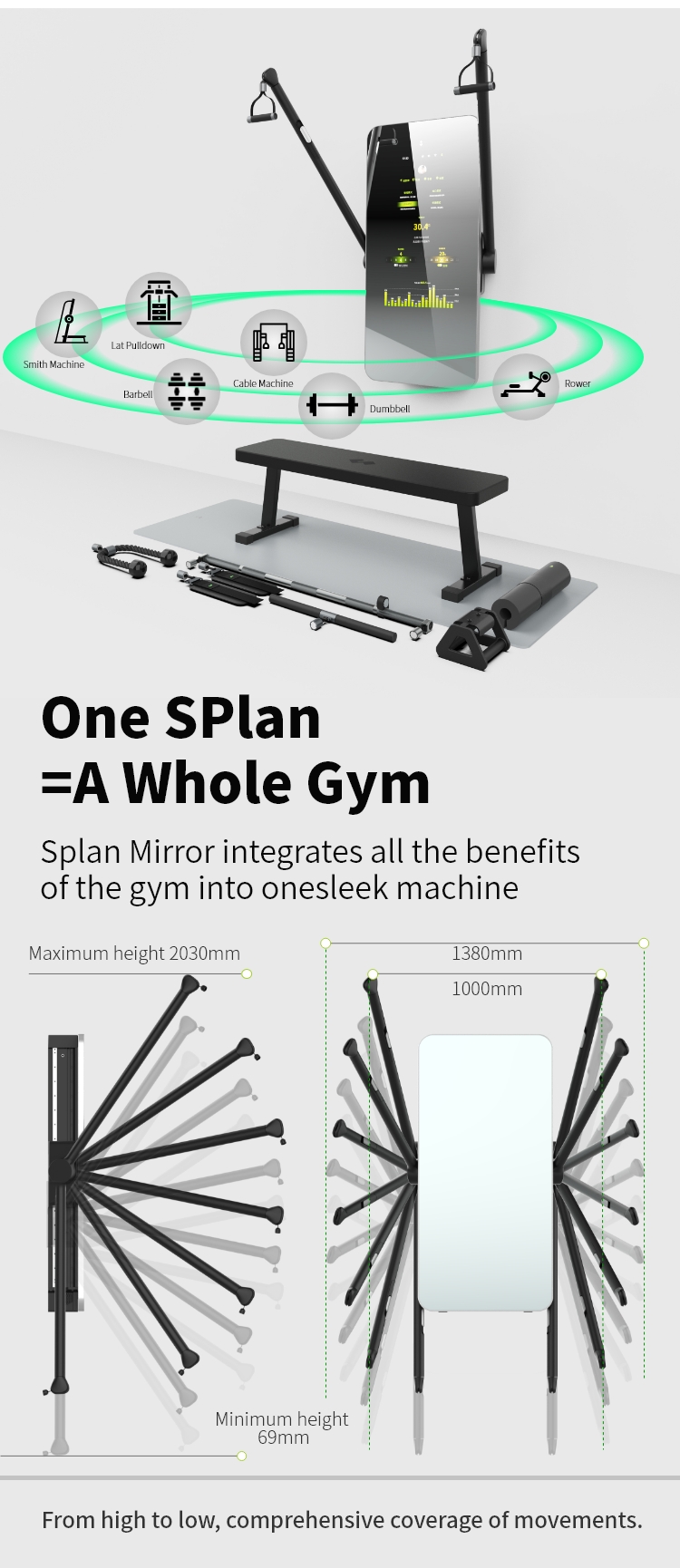 Alat Latihan Pintar Berkualita - Smart Home Gym Mirror ulasan dan harga
