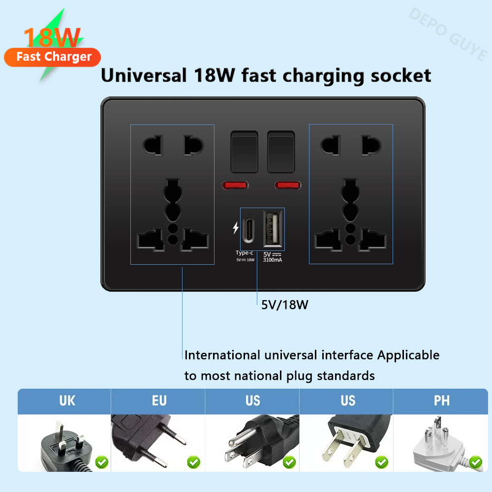 Soket pengisian daya cepat Uni - Smart Wall Socket ulasan dan harga