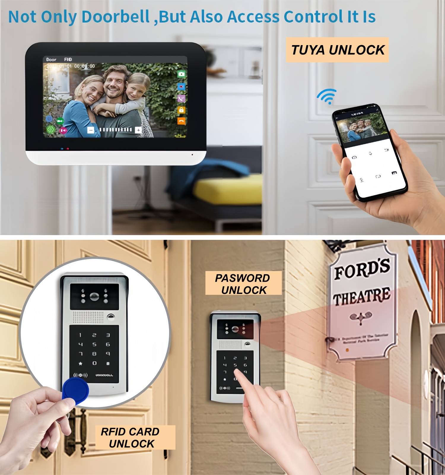 Sistem interkom video WIFI TUY - Smart Home Video ulasan dan harga