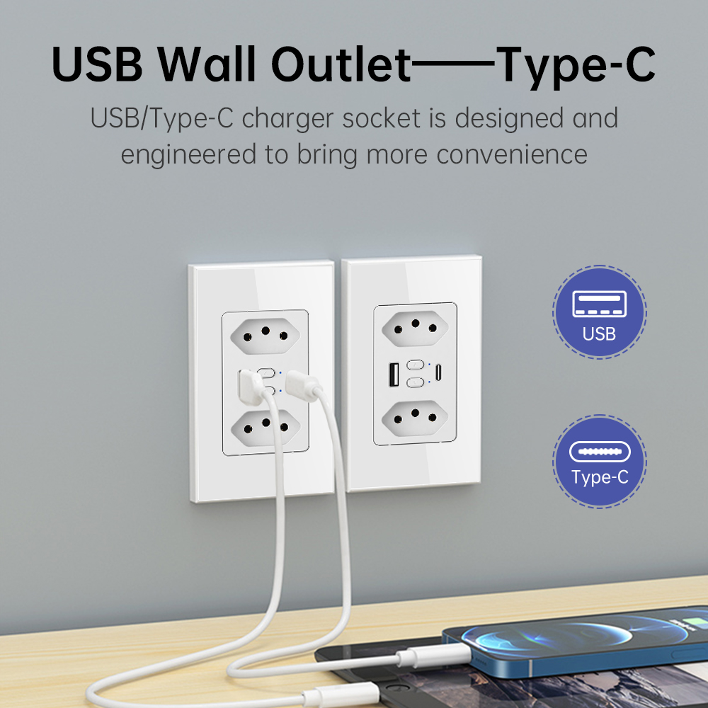 MANHOT Wifi Smart Brazil Socke - Smart Home Google Assistant ulasan dan harga
