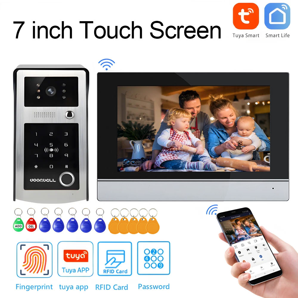 Wifi Tuya Layar Sentuh 7 Inci  - Smart Home Video Doorbell App ulasan dan harga