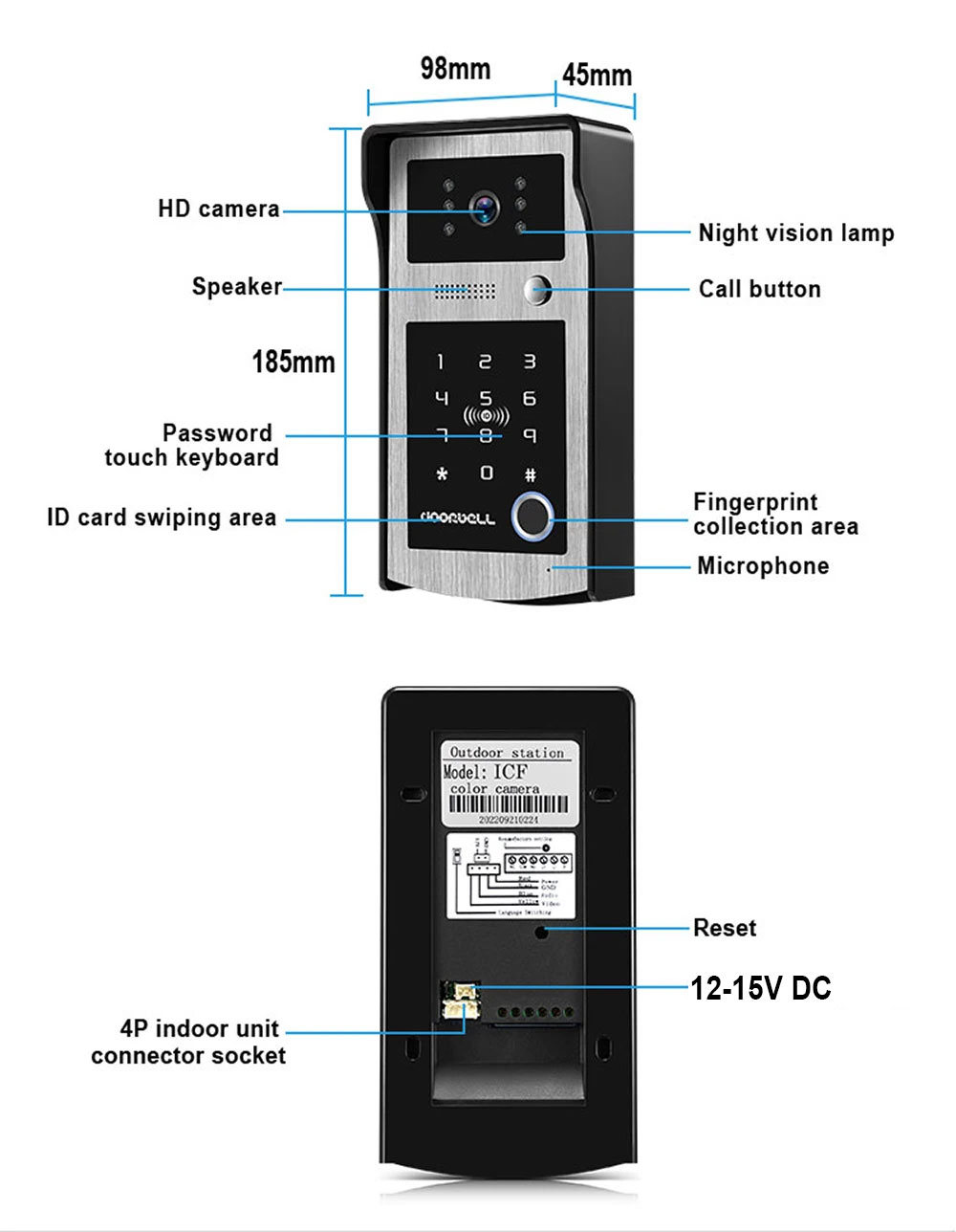 Wifi Tuya Layar Sentuh 7 Inci  - Smart Home Video Doorbell App ulasan dan harga