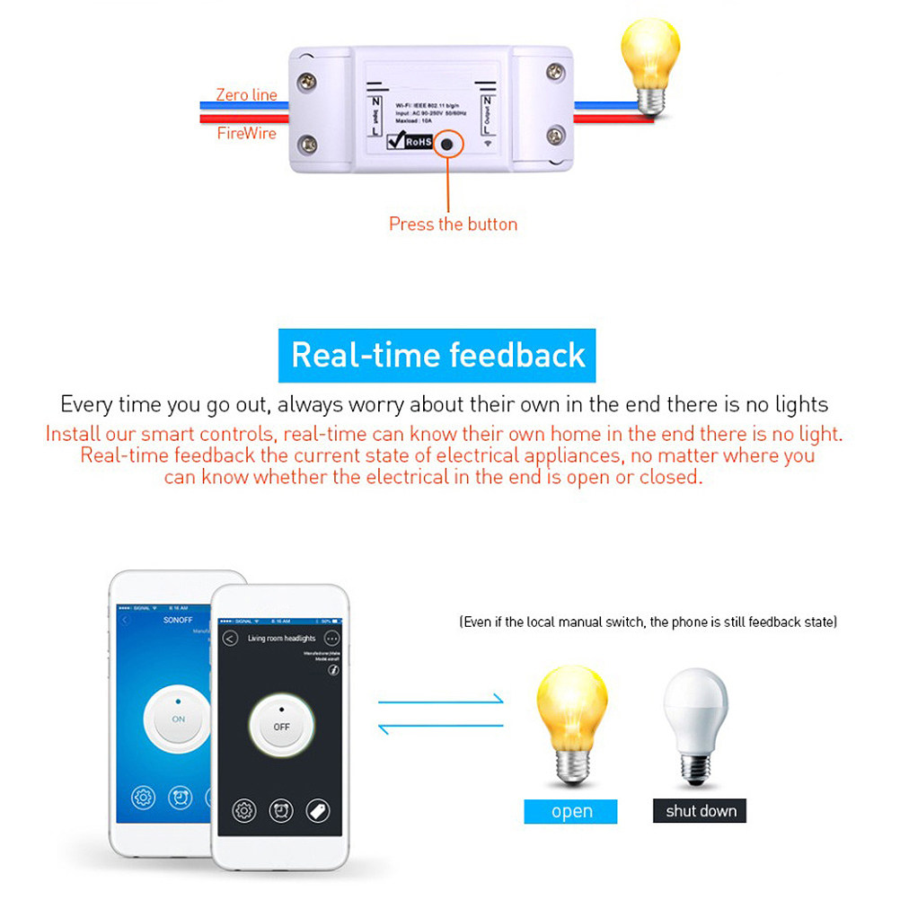 1 buah Sakelar Pintar WiFi, Ko - Smart Home Lighting Control ulasan dan harga